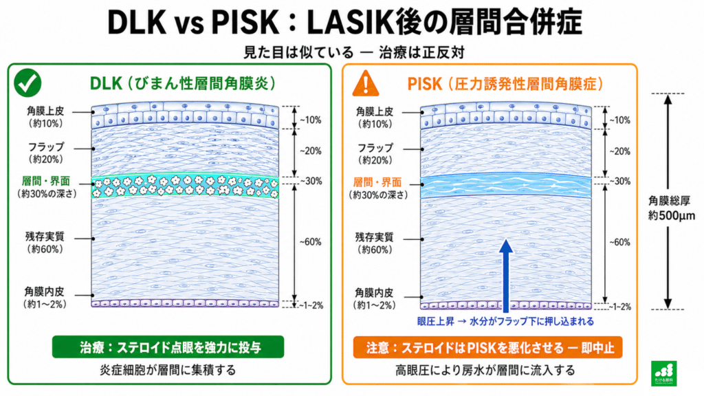 DLK vs PISK LASIK後の層間合併症
dlk-vs-pisk-lasik-interface-complications